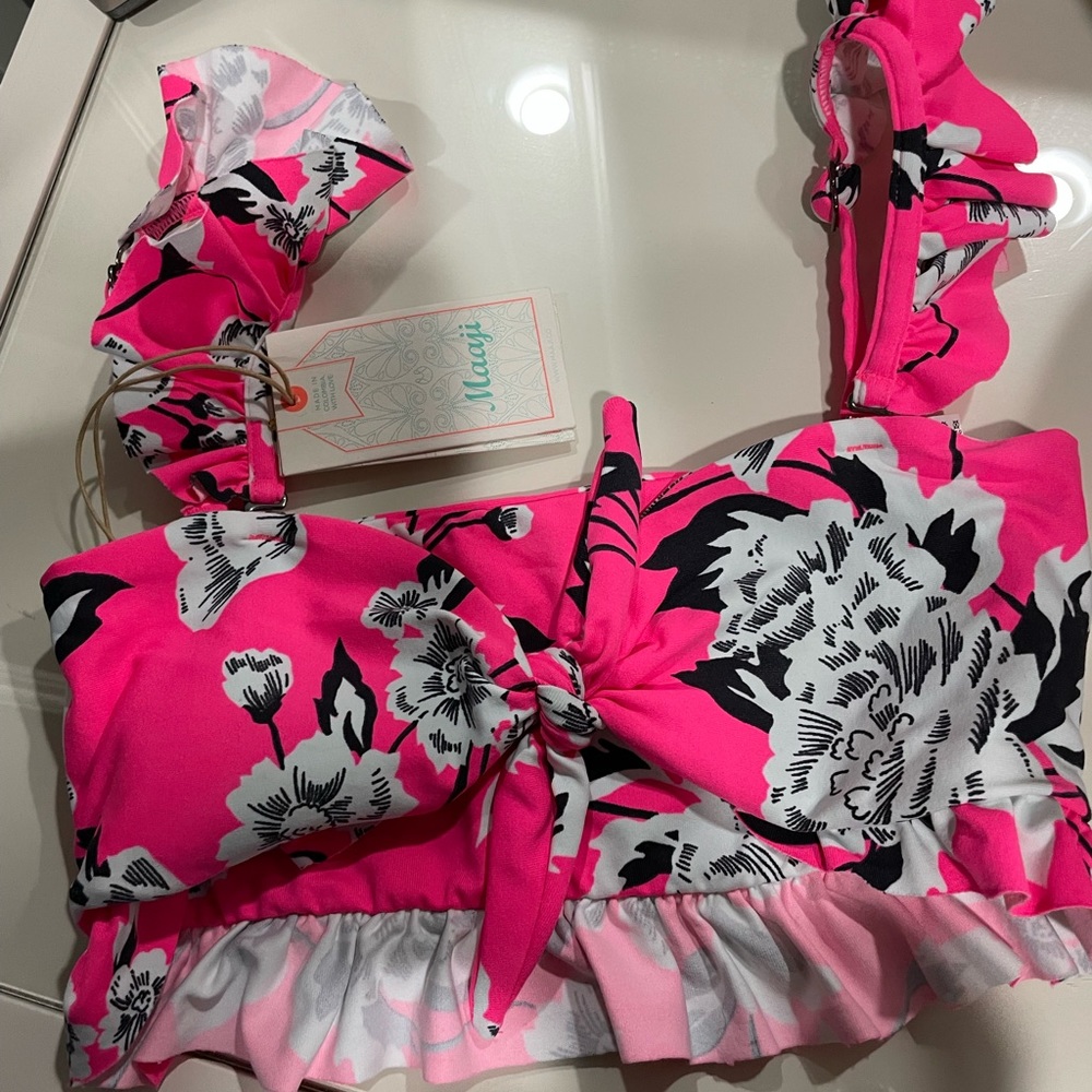 MAAJI FESTIVAL JUGGLER 2 WAY REVERSIBLE BANDEAU BIKINI TOP, Size Small
